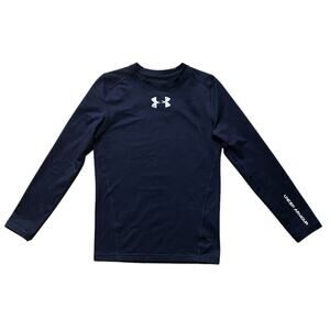 Under Armour ColdGear Fitted Long Sleeve Blue Athletic Shirt Boy's XS